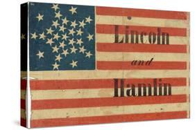 Lincoln and Hamlin Campaign Flag-null-Stretched Canvas