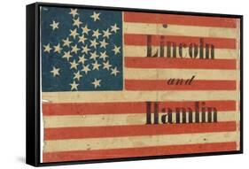 Lincoln and Hamlin Campaign Flag-null-Framed Stretched Canvas