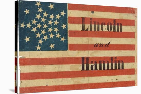 Lincoln and Hamlin Campaign Flag-null-Stretched Canvas