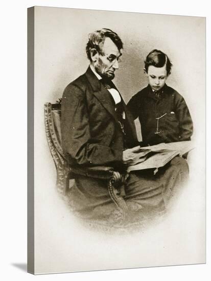 Lincoln and Tad, 1864-Anthony Berger-Stretched Canvas