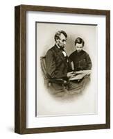 Lincoln and Tad, 1864-Anthony Berger-Framed Giclee Print