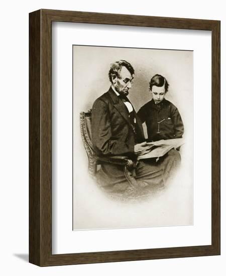 Lincoln and Tad, 1864-Anthony Berger-Framed Giclee Print