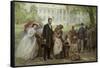 Lincoln and the Contraband-Jean Leon Gerome Ferris-Framed Stretched Canvas