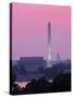 Lincoln and Washington Memorials and Capitol, Washington D.C. Usa-Walter Bibikow-Stretched Canvas