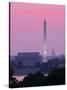Lincoln and Washington Memorials and Capitol, Washington D.C. Usa-Walter Bibikow-Stretched Canvas
