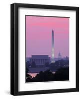 Lincoln and Washington Memorials and Capitol, Washington D.C. Usa-Walter Bibikow-Framed Premium Photographic Print