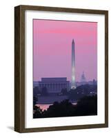 Lincoln and Washington Memorials and Capitol, Washington D.C. Usa-Walter Bibikow-Framed Photographic Print