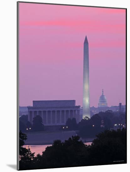 Lincoln and Washington Memorials and Capitol, Washington D.C. Usa-Walter Bibikow-Mounted Photographic Print