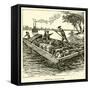 Lincoln as a Flatboatman-null-Framed Stretched Canvas