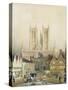Lincoln Cathedral, 19th Century-Peter De Wint-Stretched Canvas