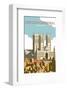 Lincoln Cathedral - Dave Thompson Contemporary Travel Print-Dave Thompson-Framed Giclee Print