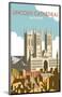 Lincoln Cathedral - Dave Thompson Contemporary Travel Print-Dave Thompson-Mounted Giclee Print