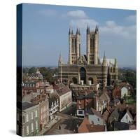 Lincoln Cathedral from the West-CM Dixon-Stretched Canvas