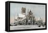 Lincoln Cathedral in the Snow-null-Framed Stretched Canvas