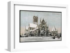 Lincoln Cathedral in the Snow-null-Framed Photographic Print