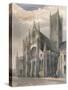 'Lincoln Cathedral - View of South Transept & Central Tower', 1836-Benjamin Winkles-Stretched Canvas