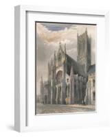 'Lincoln Cathedral - View of South Transept & Central Tower', 1836-Benjamin Winkles-Framed Giclee Print