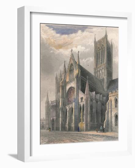 'Lincoln Cathedral - View of South Transept & Central Tower', 1836-Benjamin Winkles-Framed Giclee Print