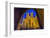 Lincoln Cathedral viewed through archway of Exchequer Gate at dusk, Lincoln, Lincolnshire, England,-Frank Fell-Framed Photographic Print