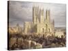 Lincoln Cathedral-Frederick Mackenzie-Stretched Canvas