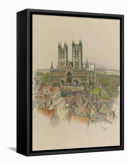 Lincoln Cathedral-Cecil Aldin-Framed Stretched Canvas