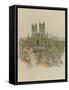 Lincoln Cathedral-Cecil Aldin-Framed Stretched Canvas