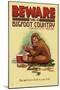 Lincoln City, Oregon - Bigfoot Country - Don't Store Food in Tent-Lantern Press-Mounted Art Print