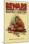 Lincoln City, Oregon - Bigfoot Country - Don't Store Food in Tent-Lantern Press-Mounted Art Print