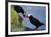 Lincoln City, Oregon - Tufted Puffins - Lantern Press-Lantern Press-Framed Art Print