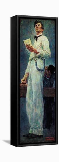 Lincoln for the Defense-Norman Rockwell-Framed Stretched Canvas