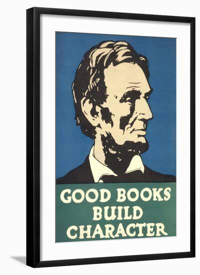 Lincoln, Good Books Build Character-null-Framed Art Print