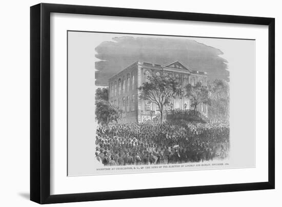 Lincoln Hamlin Election Announced in Charleston-Frank Leslie-Framed Art Print