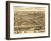 Lincoln, Illinois - Panoramic Map-Lantern Press-Framed Art Print