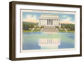 Lincoln Memorial and Mirror Pool-null-Framed Art Print