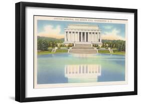 Lincoln Memorial and Mirror Pool-null-Framed Art Print