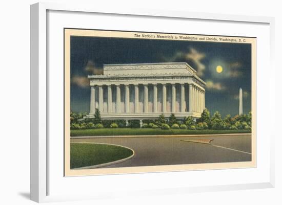 Lincoln Memorial and Washington Monument-null-Framed Art Print