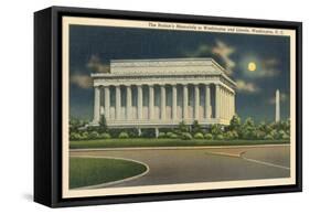 Lincoln Memorial and Washington Monument-null-Framed Stretched Canvas