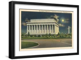 Lincoln Memorial and Washington Monument-null-Framed Art Print