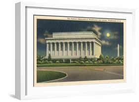 Lincoln Memorial and Washington Monument-null-Framed Art Print