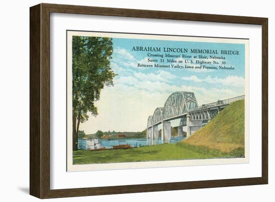 Lincoln Memorial Bridge, Blair, Nebraska-null-Framed Art Print