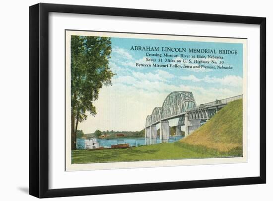 Lincoln Memorial Bridge, Blair, Nebraska-null-Framed Art Print