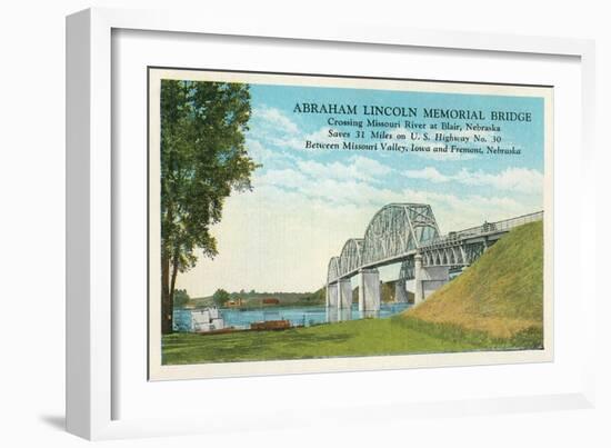 Lincoln Memorial Bridge, Blair, Nebraska-null-Framed Art Print