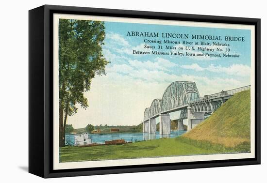 Lincoln Memorial Bridge, Blair, Nebraska-null-Framed Stretched Canvas