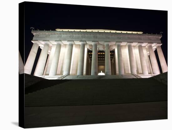 Lincoln Memorial Lit Up at Night, Washinton D.C., USA-Stocktrek Images-Stretched Canvas