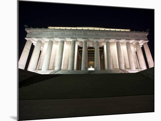 Lincoln Memorial Lit Up at Night, Washinton D.C., USA-Stocktrek Images-Mounted Photographic Print