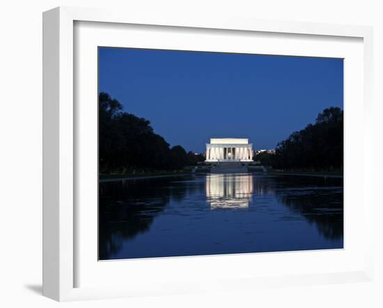 Lincoln Memorial Reflection in Pool, Washinton D.C., USA-Stocktrek Images-Framed Photographic Print