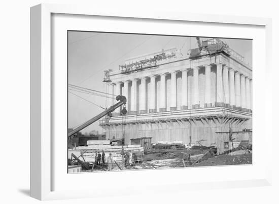 Lincoln Memorial Undergoes Construction-null-Framed Art Print