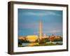 Lincoln Memorial, Washington Monument and Capitol, Washington DC-sborisov-Framed Photographic Print