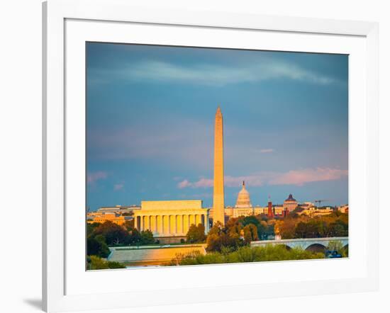 Lincoln Memorial, Washington Monument and Capitol, Washington DC-sborisov-Framed Photographic Print