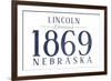 Lincoln, Nebraska - Established Date (Blue)-Lantern Press-Framed Art Print